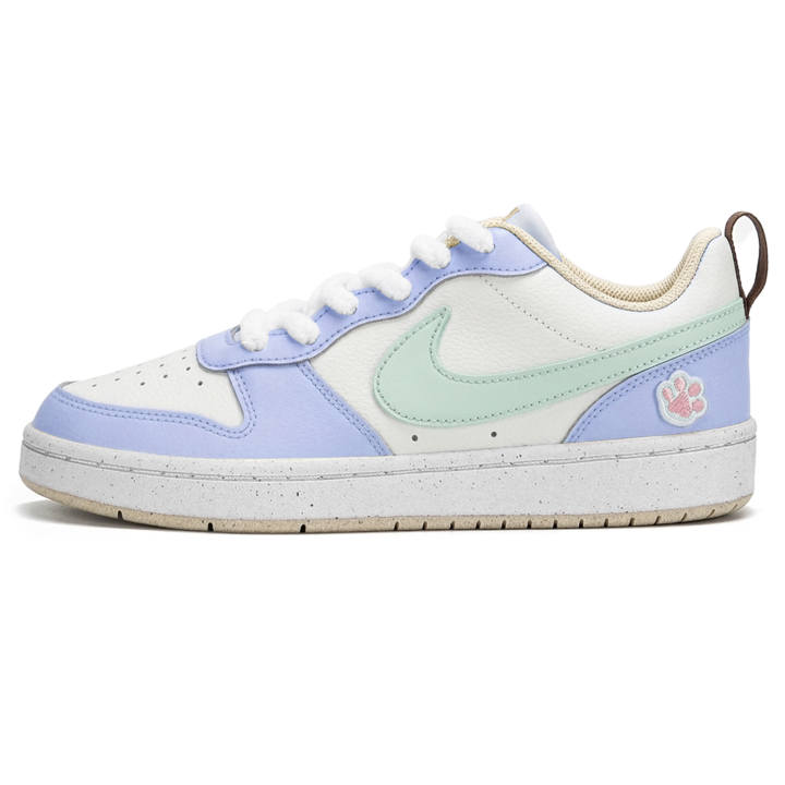 Nike Nike Court Borough Sweetheart Cat Paw, Ice Crushing Milk Synthetic Leather Abrasion Resistant Slip Resistant Low top