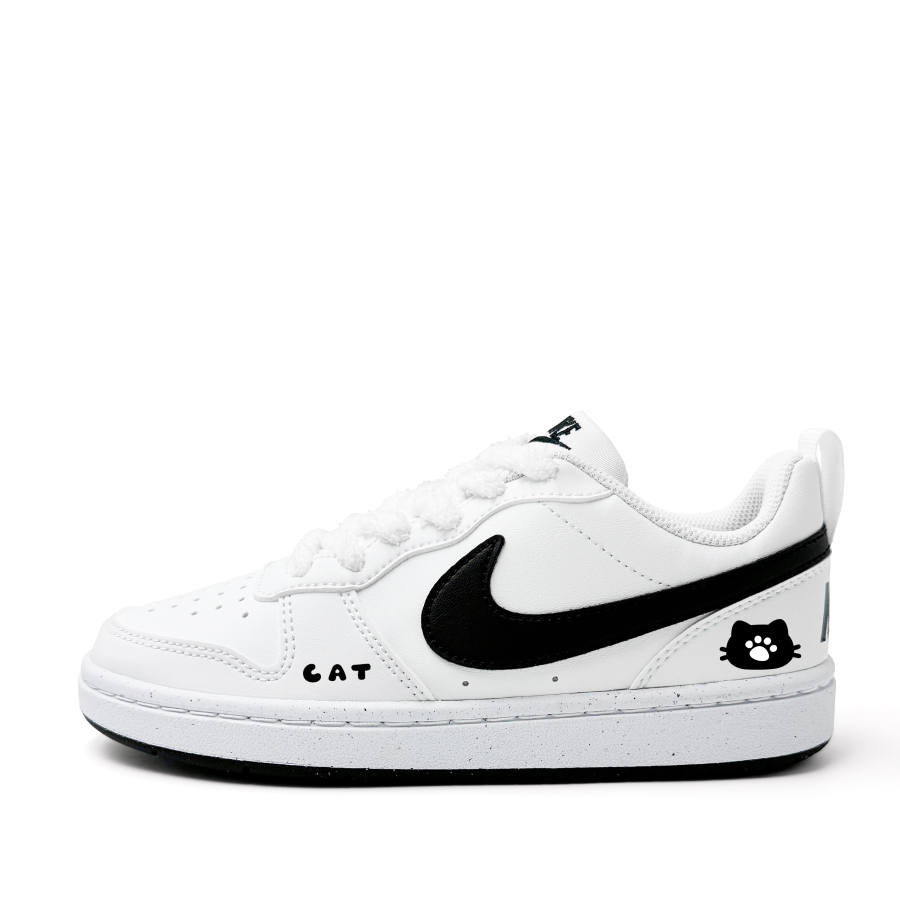 Nike Nike Court Borough Meow Claw Synthetic Leather Abrasion Resistant Slip Resistant Low top Kids' Skateboarding Shoes