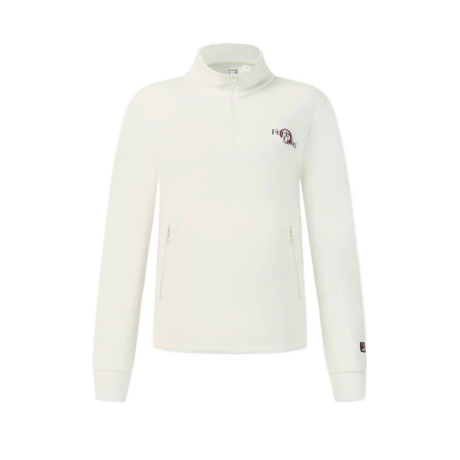 FILA Sweatshirts Women's Cloud Peak White Stand Collar Moderate