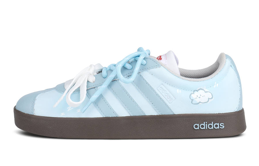 Adidas Adidas VL COURT 2.0 Abrasion Resistant Lightweight Slip Resistant Low top Skateboard Shoes Women's Light Blue