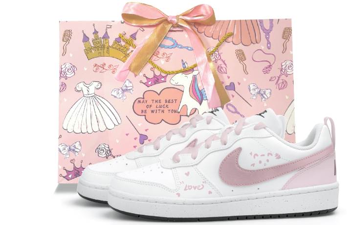 Nike Nike Court Borough 2 Low top Skateboard Shoes Women's White Pink