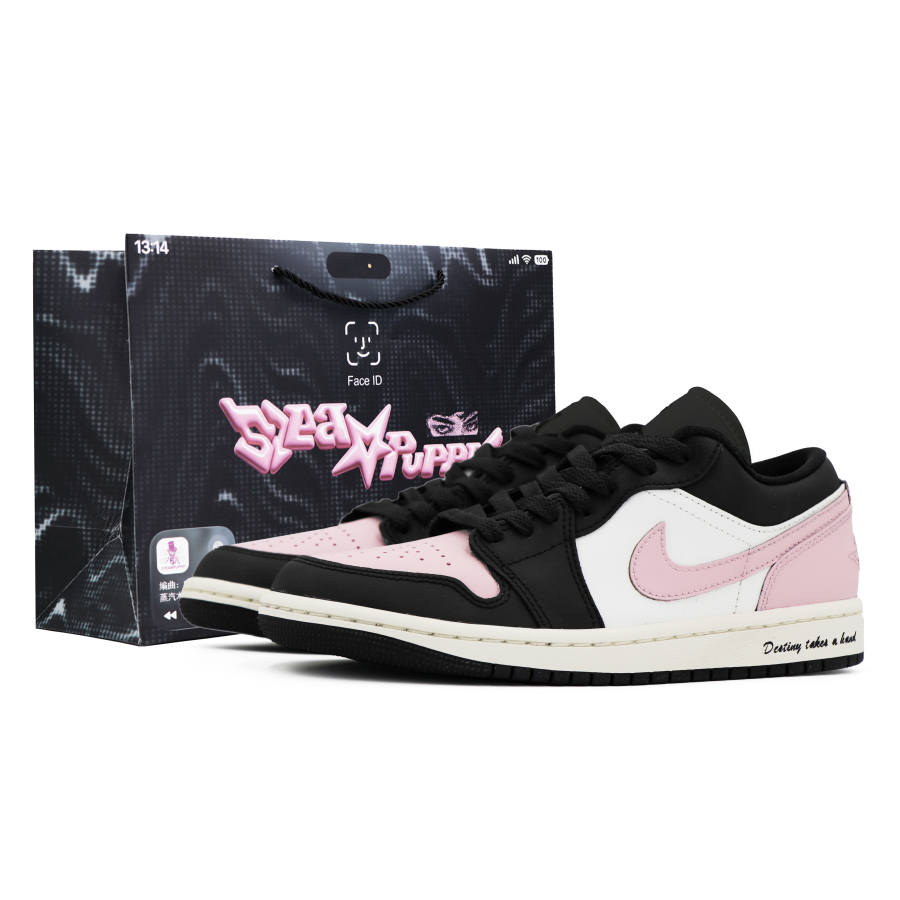 Jordan Jordan Air Jordan 1 Low top Children's Basketball Shoes Black Pink Teenagers