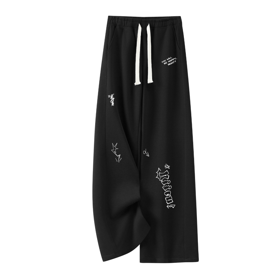 MIIOW Casual Pants Unisex Moderate Straight Fit Pants