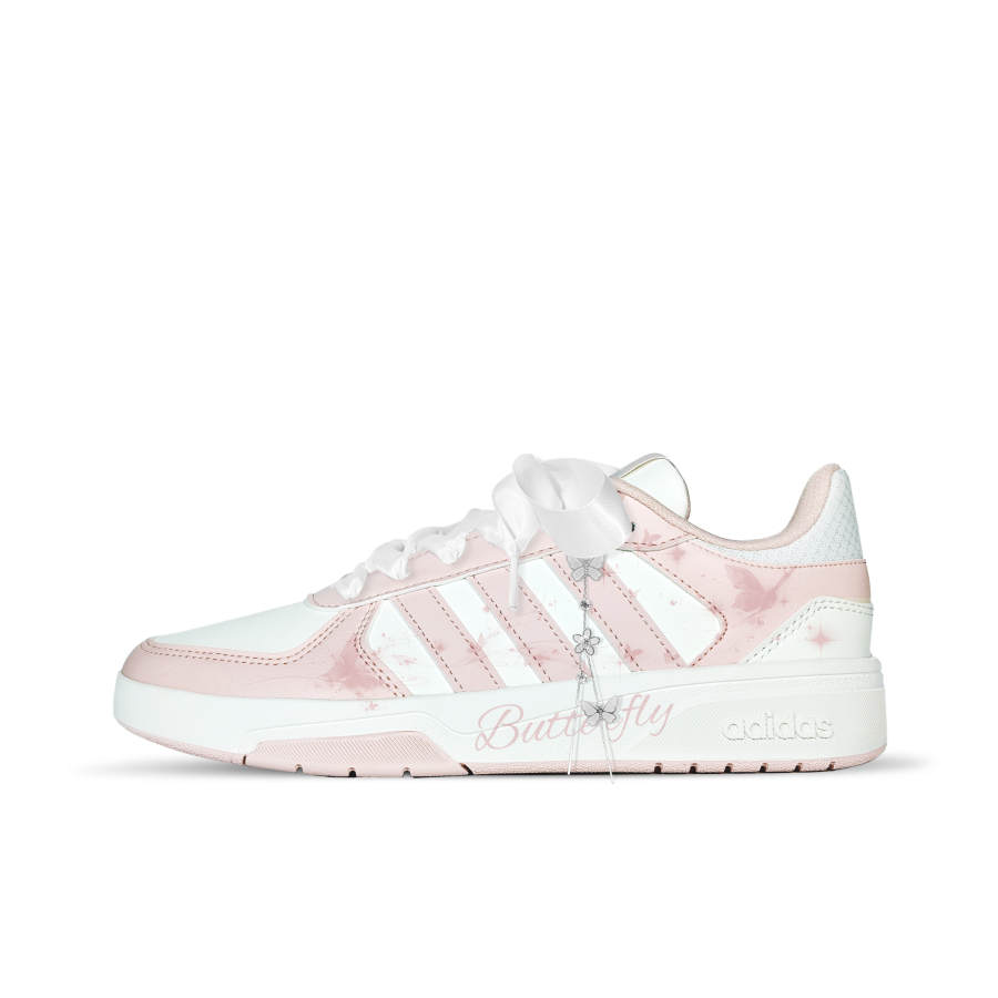 Adidas Adidas COURTBEAT Dream Butterfly Love BOX Synthetic Leather Low top Skateboard Shoes Unisex Pink White