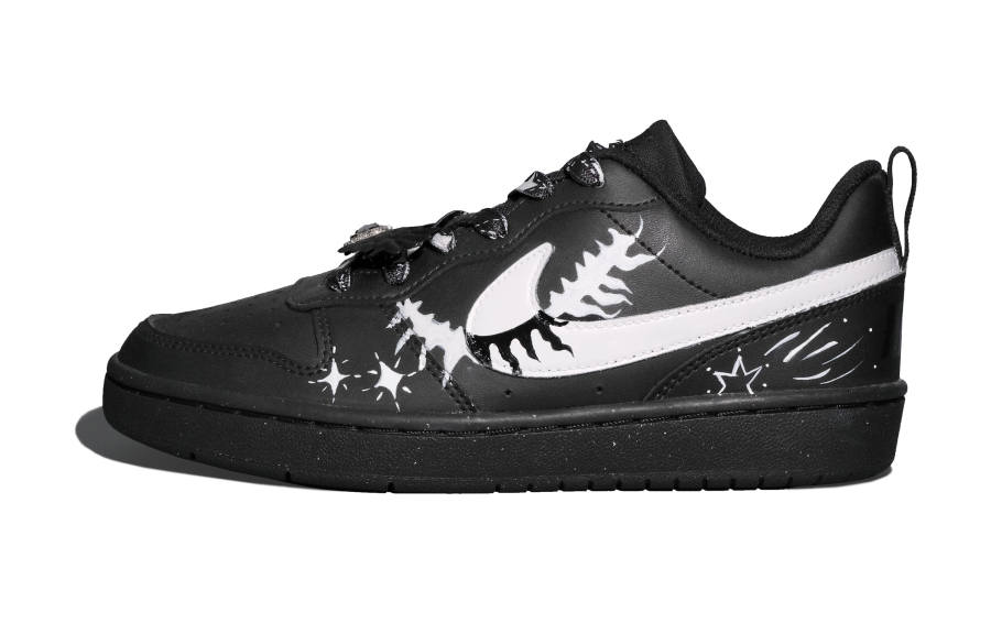 Nike Nike Court Borough Slip Resistant Low top Kids' Skateboarding Shoes Black Teenagers