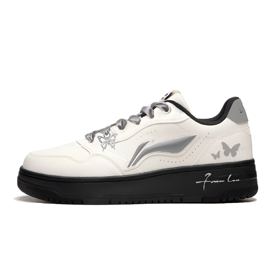 Li-Ning Li Ning Butterfly Whisper Abrasion Resistant Slip Resistant Low top Skateboard Shoes Women's Black Gray