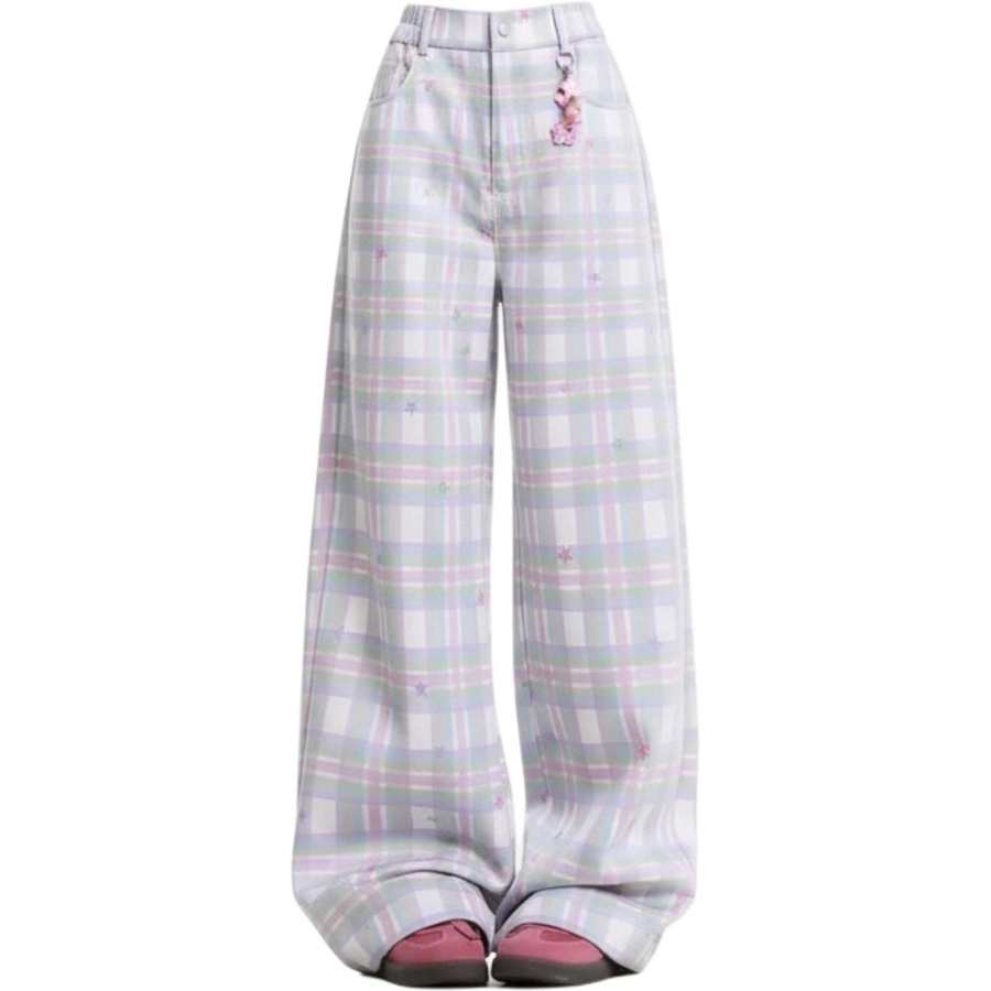 Sugarfunk Casual Pants Women's Purple Moderate Wide Leg Pants