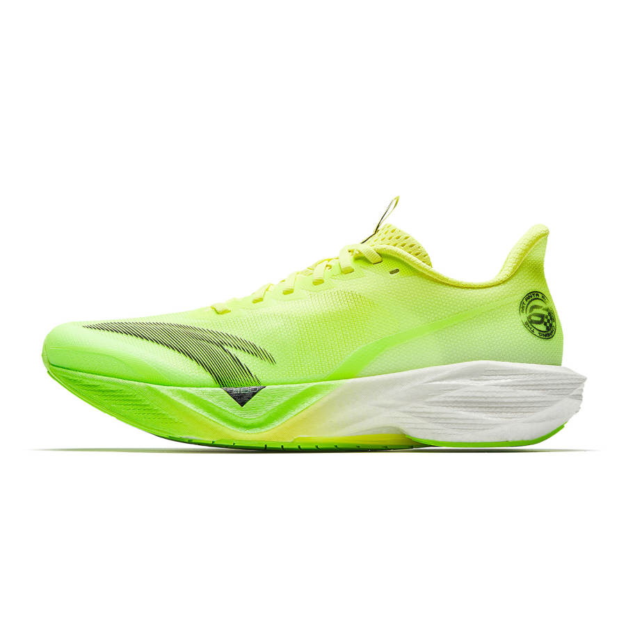 Anta Mach 6 Textile, Rubber Low top Running Shoes Men's Lemon Black