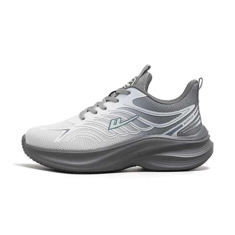 Warrior Cushioning Abrasion Resistant Lightweight Breathable Low top Running Shoes Unisex Gray