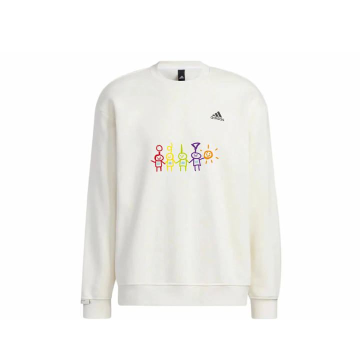 Adidas Adidas LABEL Sweatshirts Unisex White Crew Neck Moderate Regular