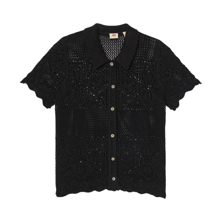 Levis Knitwear Women's Black Lapel Thin Shirt