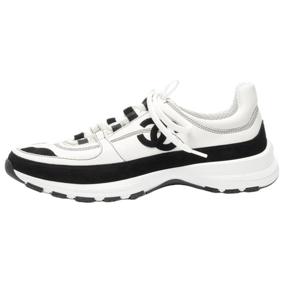 CHANEL 26S Low top Casual Shoes 1cm Women's White Black