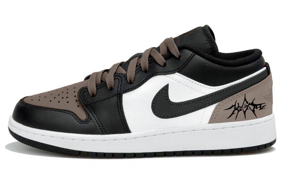 Jordan Jordan Air Jordan 1 Low top Children's Basketball Shoes Black White Brown Teenagers
