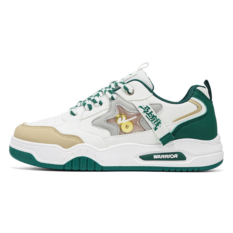 Warrior Cushioning Coverage Balance Abrasion Resistant Low top Skateboard Shoes Men's Beige Green Khaki Gray