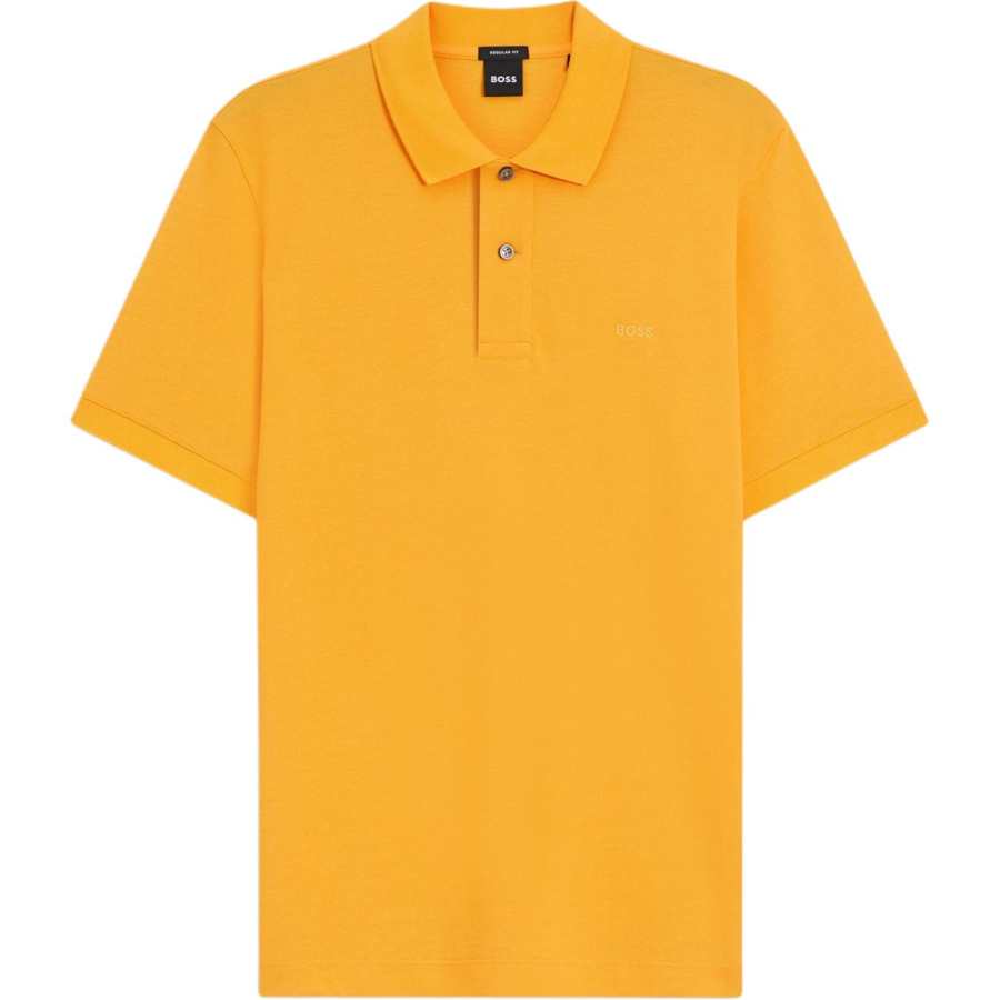 HUGO BOSS Polo Shirts Men's Light Orange Polo Collar Moderate Straight Fit