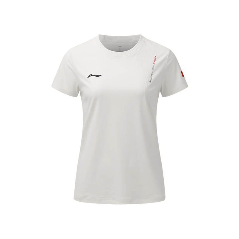 Li-Ning Li Ning T Shirt Women's Champagne White