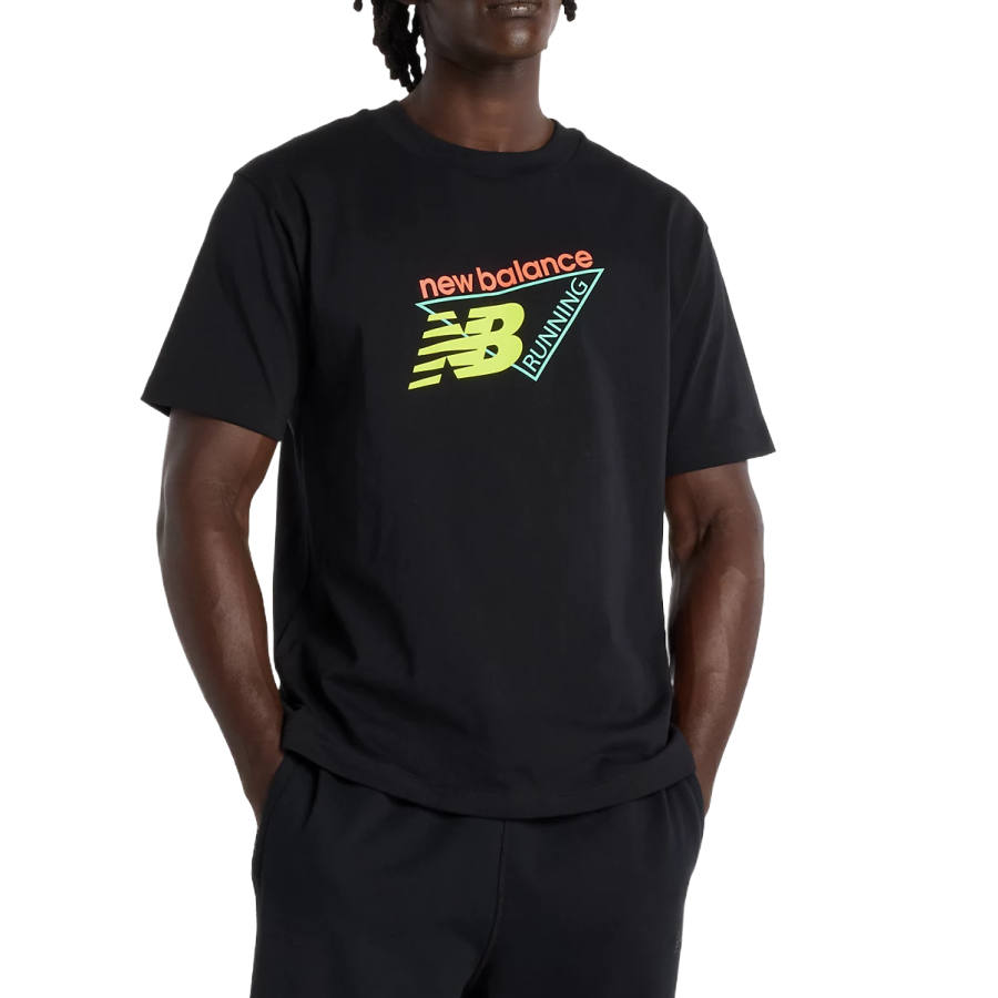 New Balance New Balance T Shirts Men's Black Crew Neck Moderate