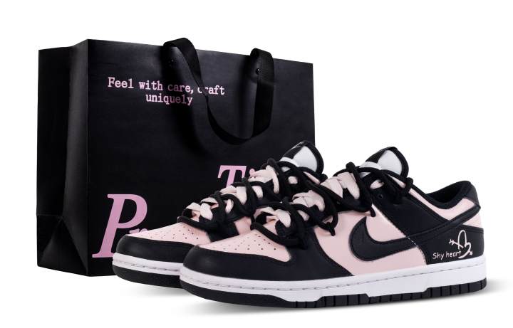 Nike Nike Dunk Black Jade Plum Slip Resistant Lightweight Cushioning Low top Skateboard Shoes Black Pink Unisex