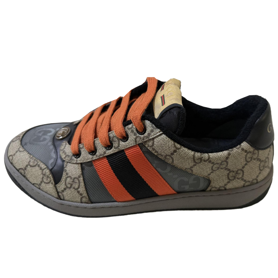 GUCCI Screener Leather Low top Skateboard Shoes Men's Tan