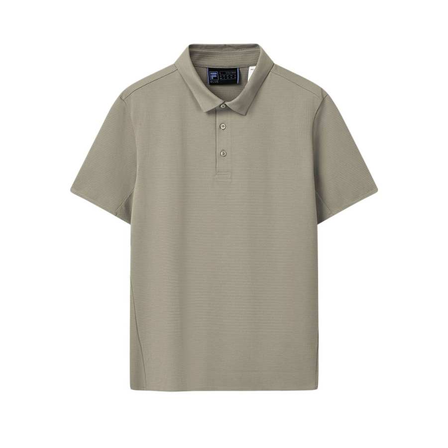 FILA BLUE Polo Shirts Men's Falling Stone Brown Polo Collar Moderate
