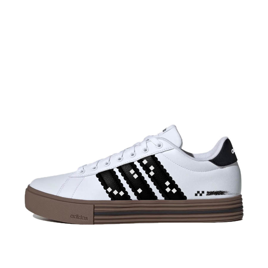Adidas Adidas Daily Black White Wave Abrasion Resistant Slip Resistant Low top Skateboard Shoes Unisex White Black