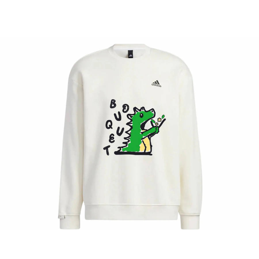 Adidas Adidas LABEL Sweatshirts Unisex White Crew Neck Moderate