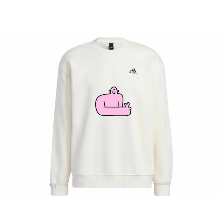 Adidas Adidas LABEL Sweatshirts Unisex White Crew Neck Moderate Regular