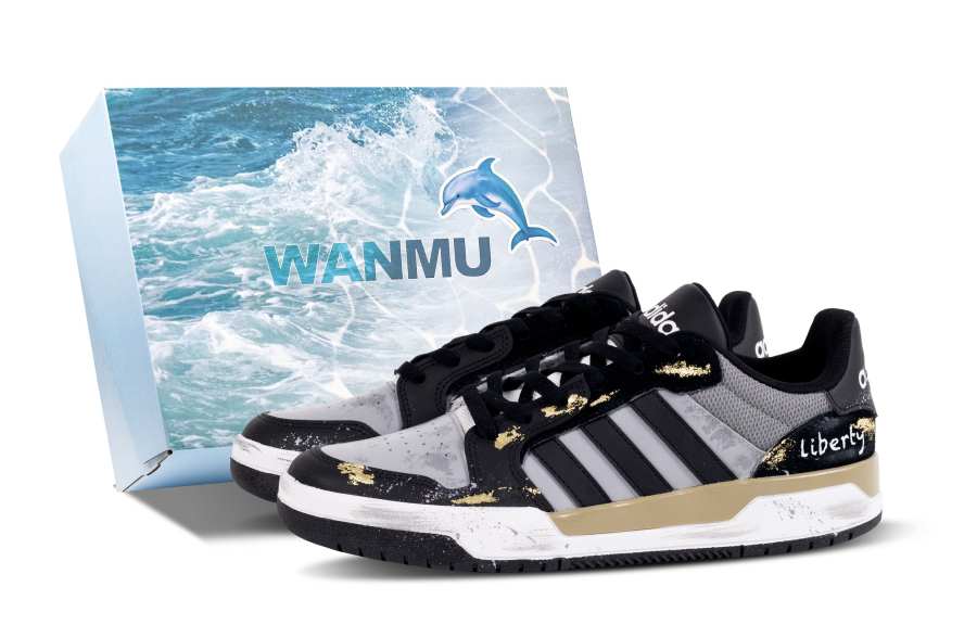 Adidas Adidas ENTRAP Black Gold Wave Abrasion Resistant Slip Resistant Low top Skateboard Shoes Unisex Black Gray