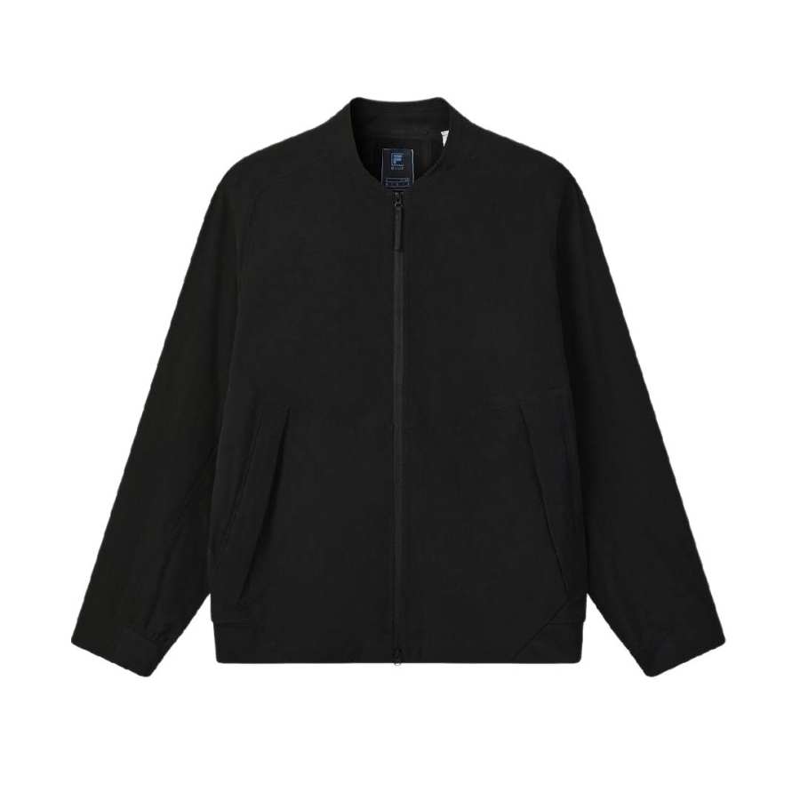 FILA BLUE Jackets Men's Jet Black/BK Stand Collar Moderate Other