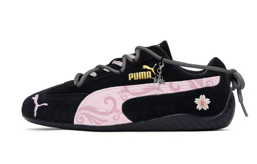 PUMA Speedcat Height Increasing Abrasion Resistant Lightweight Low top Casual Shoes Unisex Black Pink