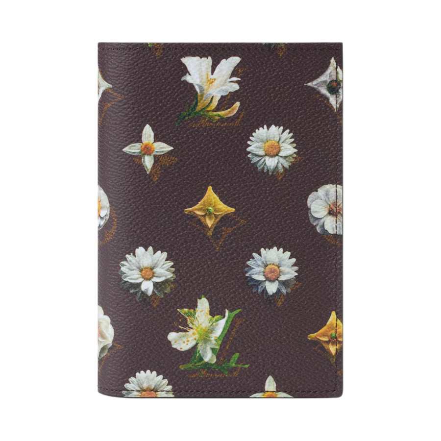 LOUIS VUITTON Monogram Floral Coated Canvas Passport Holder Men's Brown