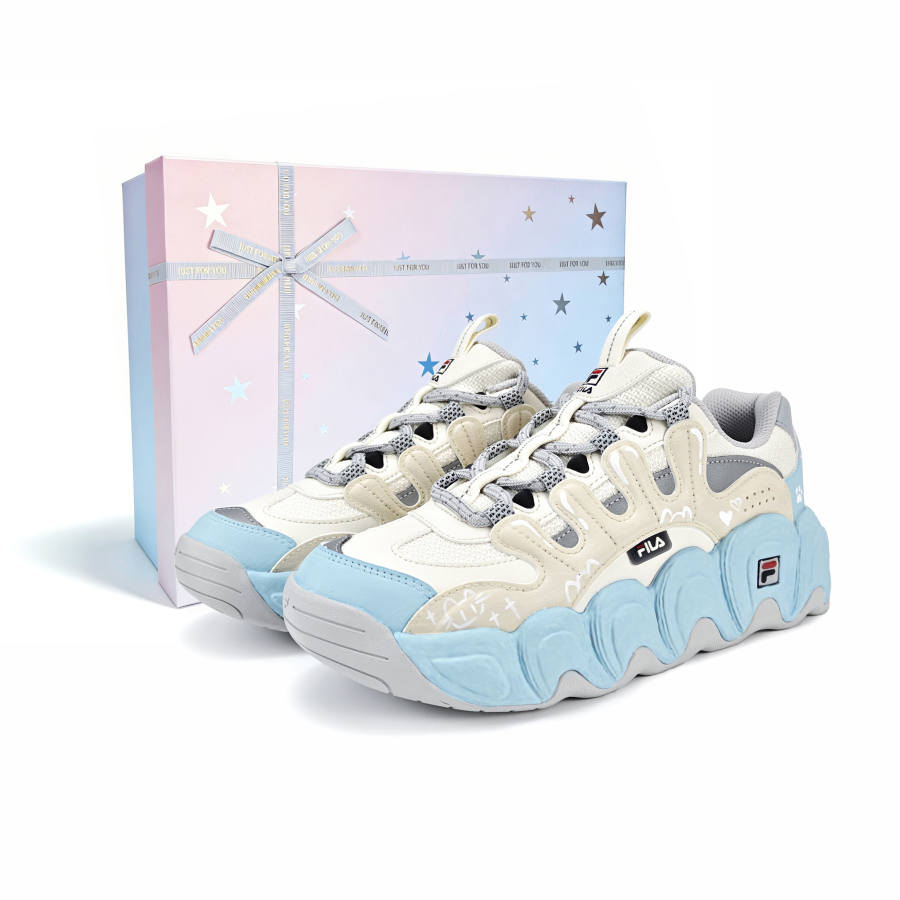 FILA Croissant Glutinous Cat Trail, Box Cushioning Abrasion Resistant Breathable Low top Chunky Sneakers