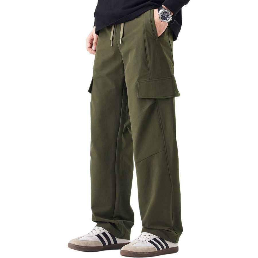 Tonlion Casual Pants Unisex Moderate Wide Leg Pants