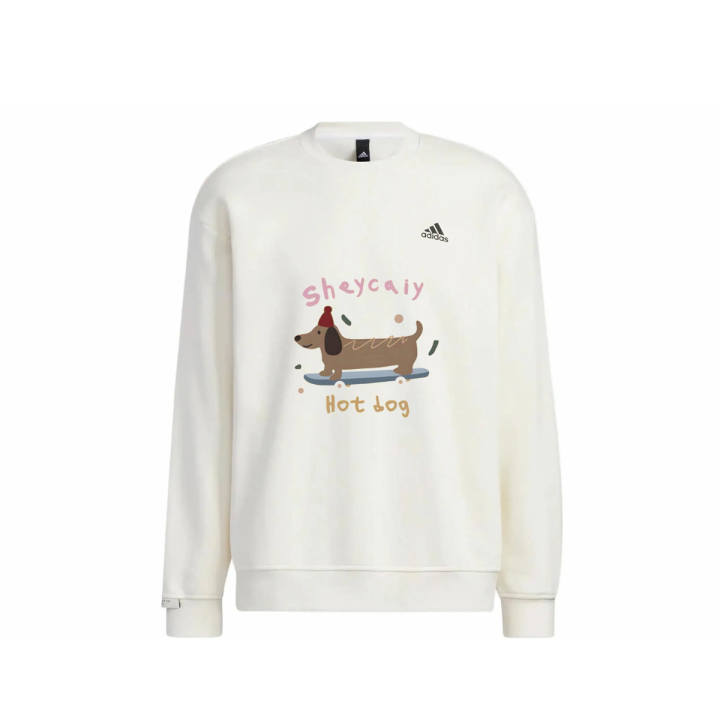 Adidas Adidas LABEL Sweatshirts Unisex White Crew Neck Moderate Regular