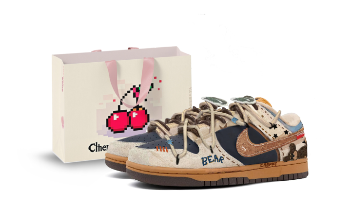 Nike Nike Dunk Cherry Bomb, Tarepanda Coverage Slip Resistant Low top Skateboard Shoes Unisex Apricot