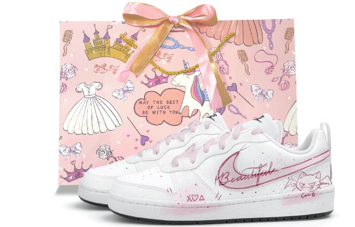 Nike Nike Court Borough 2 Low top Skateboard Shoes Women's White Pink