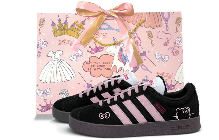 Adidas Adidas VL COURT 2.0 Low top Skateboard Shoes Unisex Black Pink