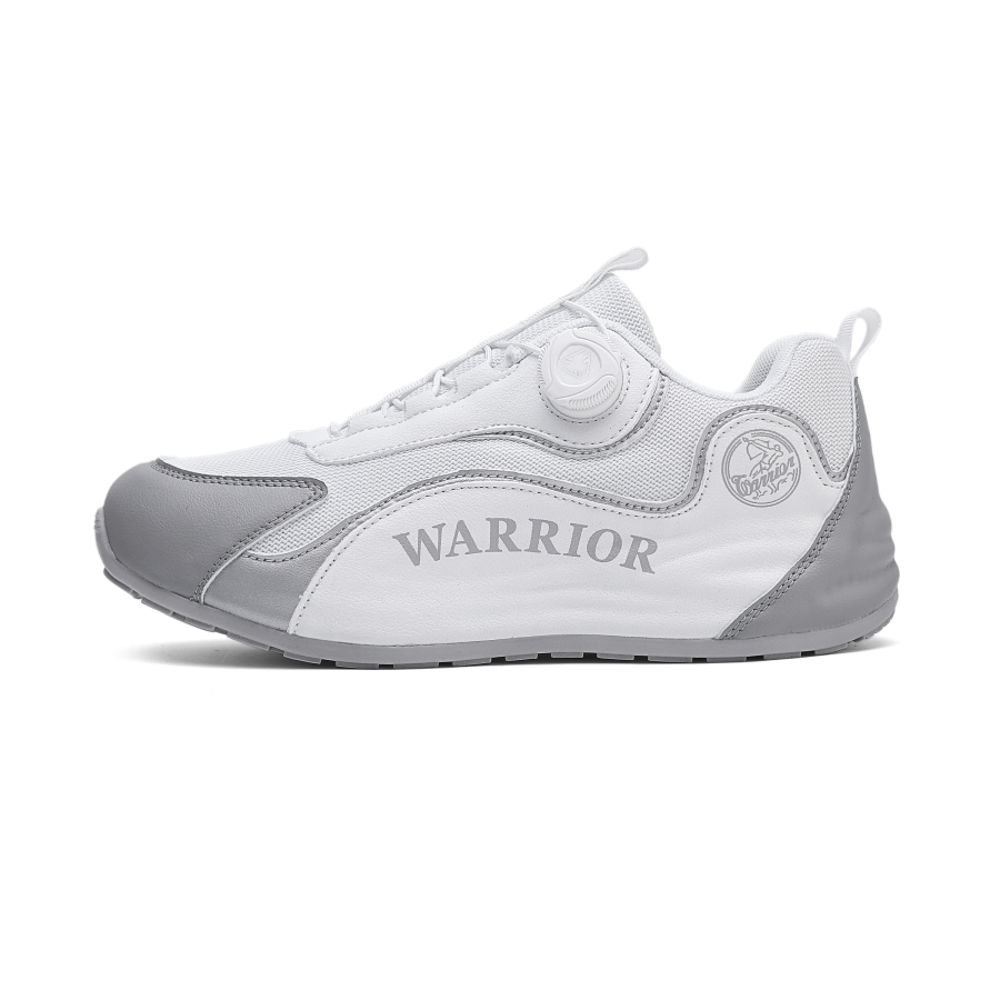 WARRIOR Warrior Textile, Mesh Breathable Low top Chunky Sneakers Unisex White Light Gray