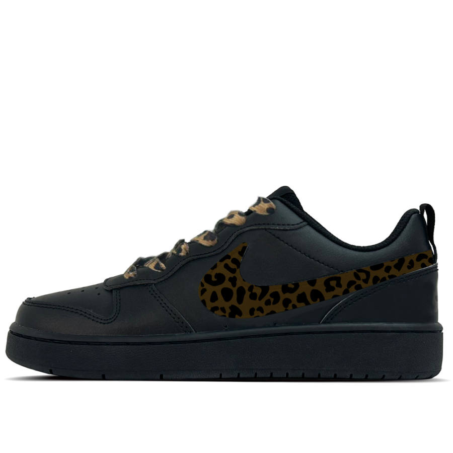 Nike Nike Court Borough Caramel Four Leaf Leather Low top Kids' Skateboarding Shoes Black Teenagers