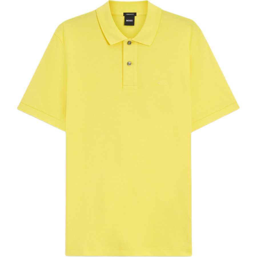 HUGO BOSS Polo Shirts Men's Yellow Polo Collar Moderate Straight Fit