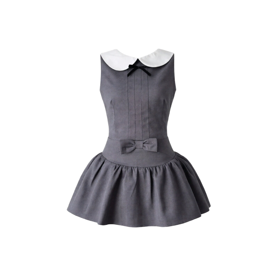 MTHE Two Piece Skirt Sets Women's Peter Pan Collar Moderate Short