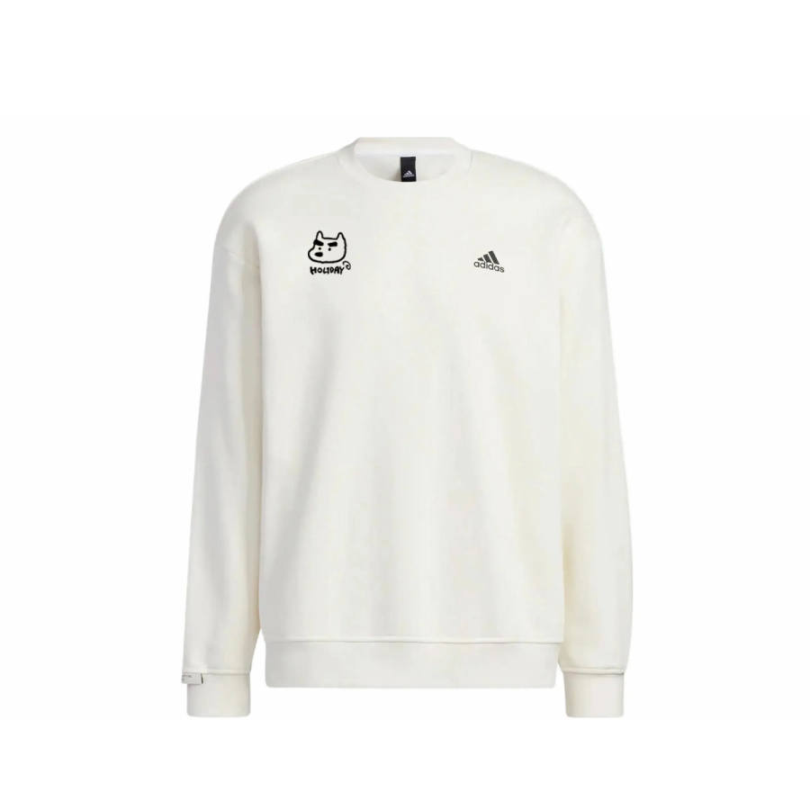 Adidas Adidas LABEL Sweatshirts Unisex White Crew Neck Moderate Regular