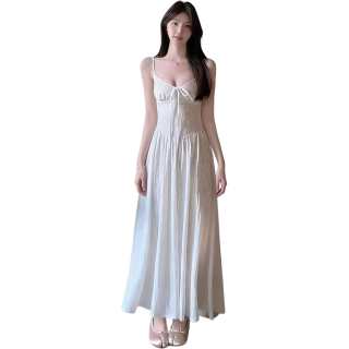 Cotton Gene Slip Dresses Women's Slip Dress V Neck Thin Long