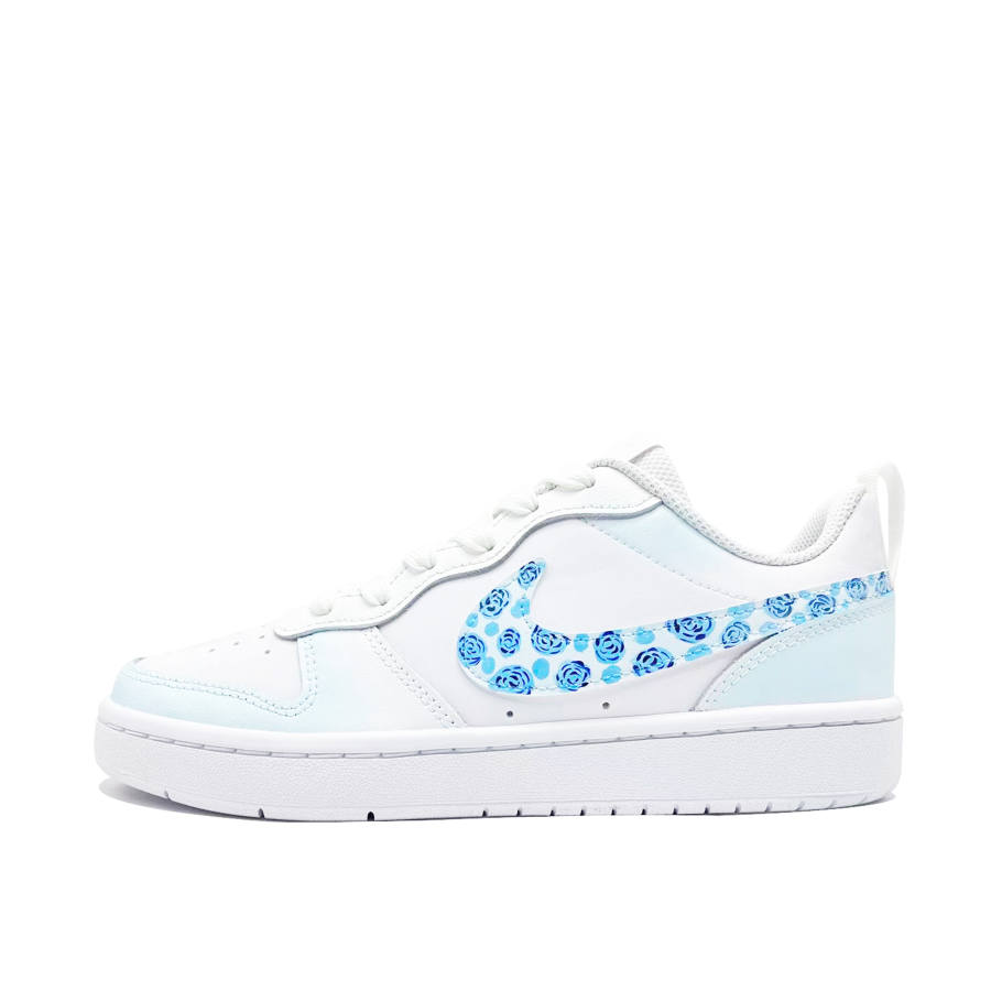 Nike Nike Court Borough Ice Blue Rose Leather Slip Resistant Cushioning Abrasion Resistant Low top Kids' Skateboarding Shoes