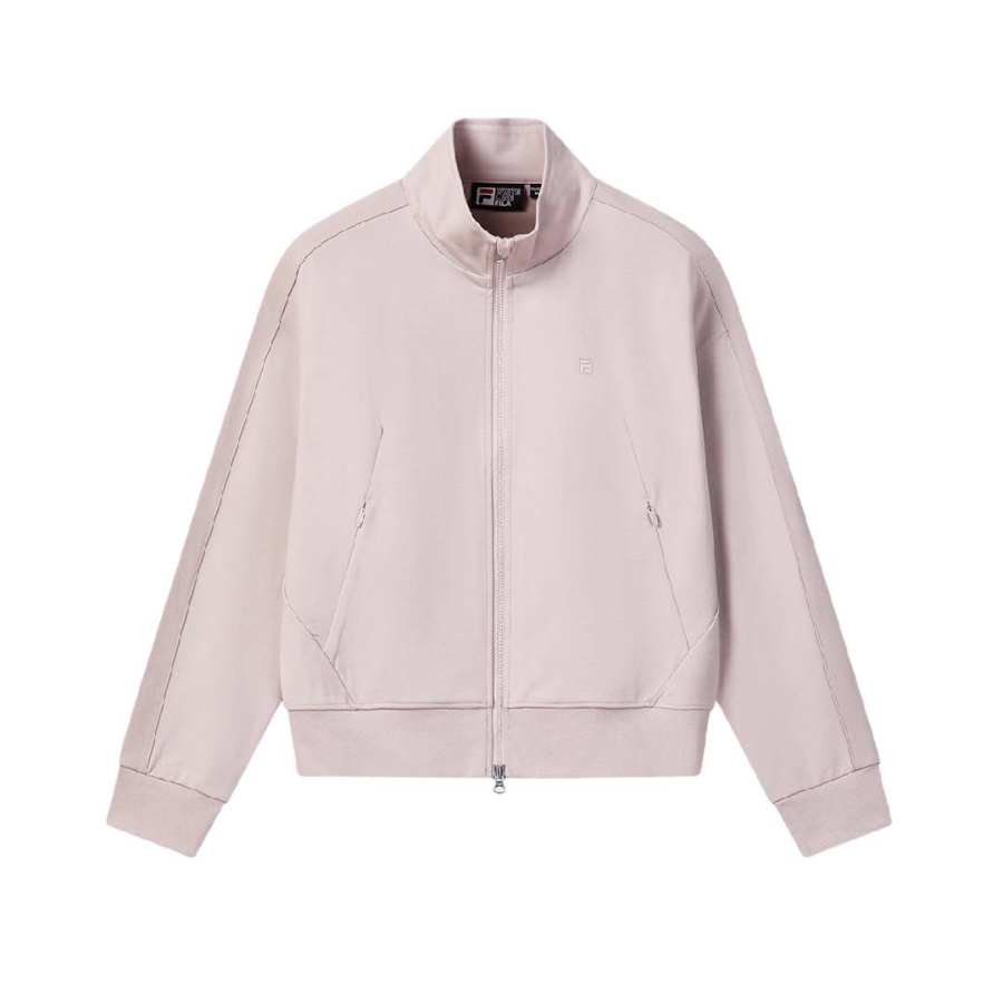 FILA WHITE Jackets Women's Lotus Gray Powder PK Stand Collar Moderate Other