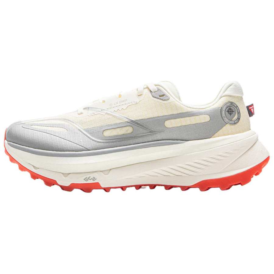 Li-Ning Li Ning De Lu Slip Resistant, Abrasion Resistant, Breathable Low top Running Shoes Women's White Silver