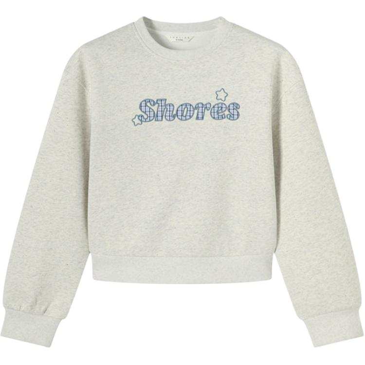 Tonlion Sweatshirts Women's Light Heather Gray Crew Neck Moderate Regular