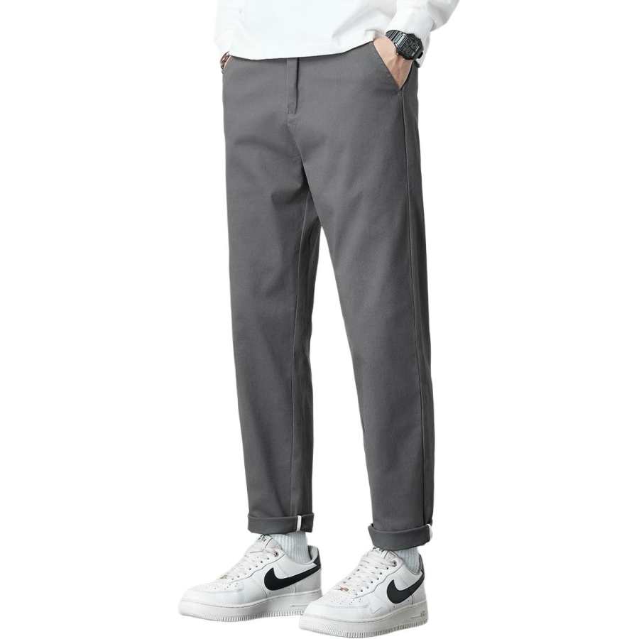 Tonlion Casual Pants Unisex Moderate Straight Fit Pants