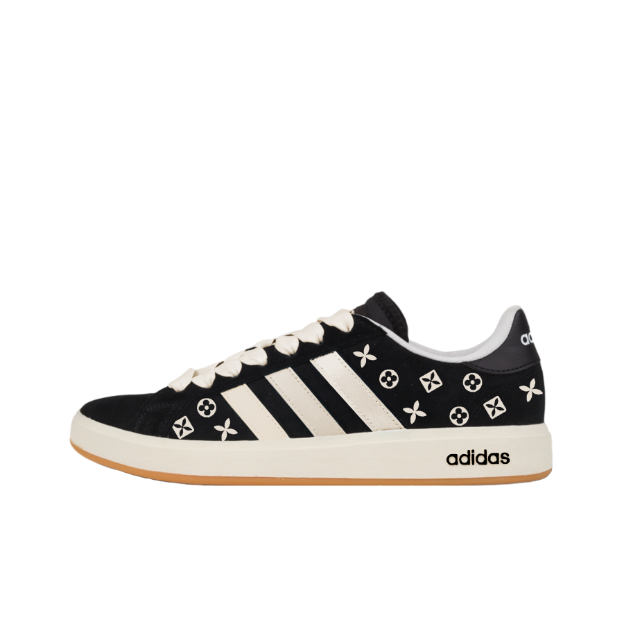 Adidas Adidas Grand Court Base 00s Floral Shadow Synthetic Leather, Split Cow Leather Abrasion Resistant Low top