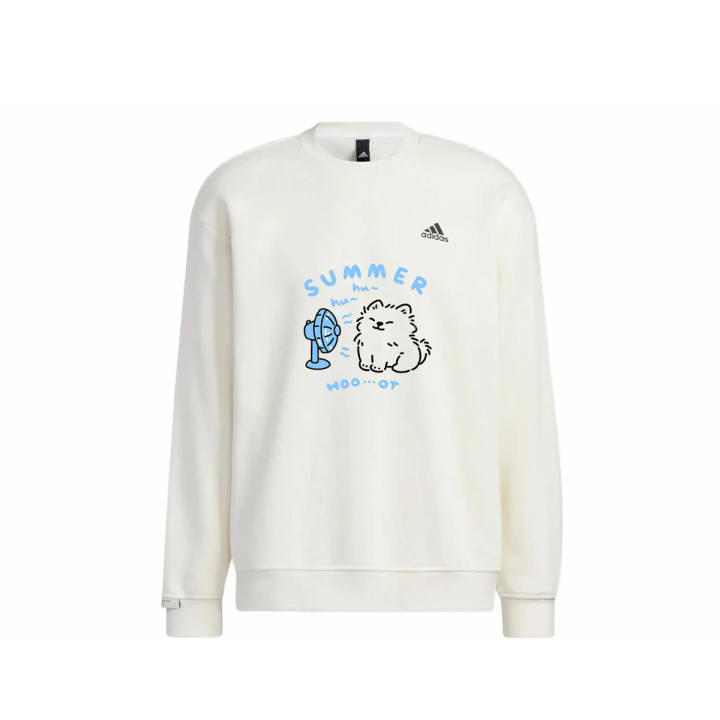 Adidas Adidas LABEL Sweatshirts Unisex White Crew Neck Moderate Regular